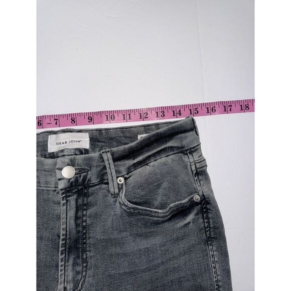 Dear John Jeanne Flare Jeans Middlebrook Stretch Denim Gray Crop Preppy Size 30 - Picture 8 of 14